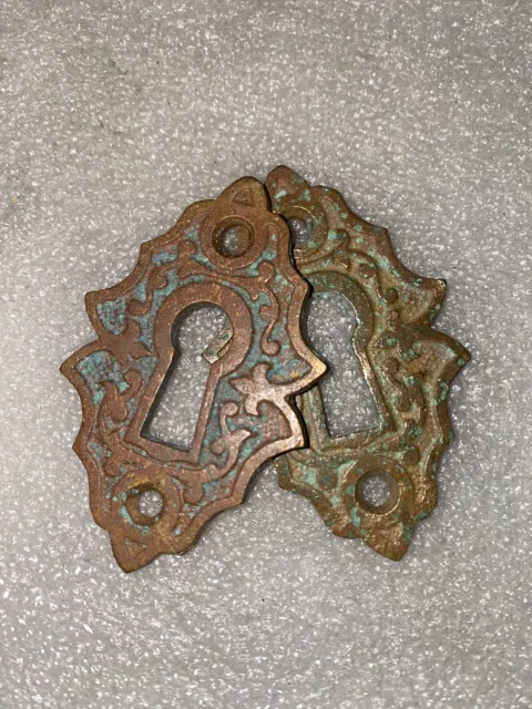 Antique Pair of Solid EastLake KeyHole Covers