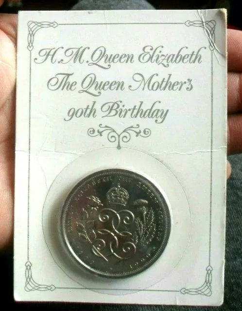 U.K 1990 £5 H.M.QUEEN ELIZABETH THE QUEEN MOTHER'S 90th BIRTHDAY COIN ROYAL MINT