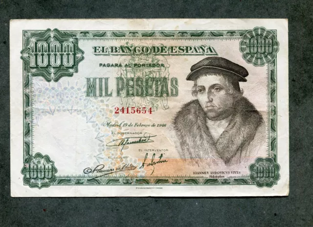 tu_bazar  BILLETE  1000  PESETAS 1946 EBC  - APRESTO NUEVO