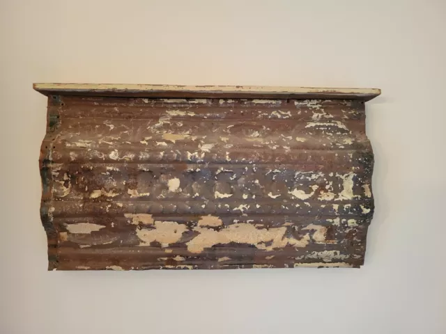 Vintage Antique Tin Wall Hanging Shelf Rustic Primitive Shelf Old Store Shelf
