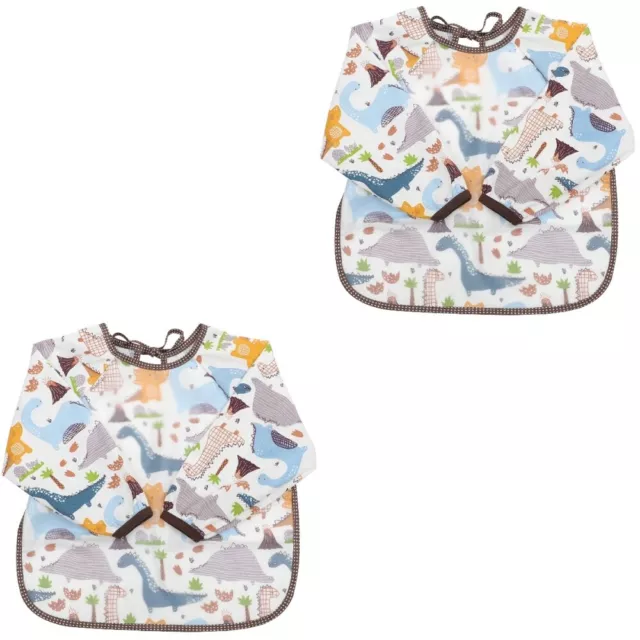 2 Pack Toddler Apron Baby Eating Smock Child Feed Long Sleeve