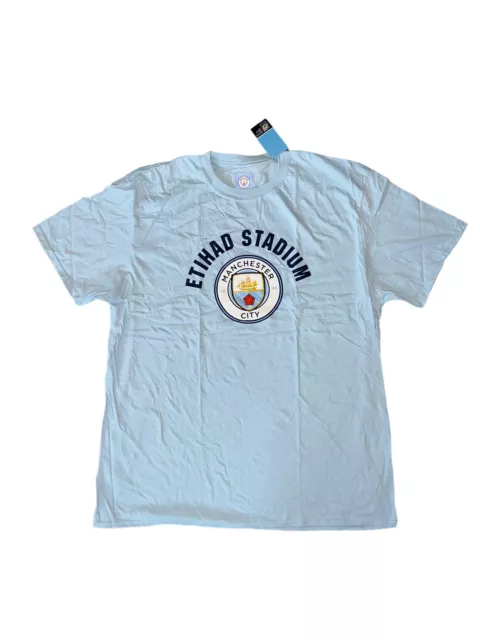 Manchester City Football T-Shirt (Size 2XL) Men's Stadium Logo Top - New