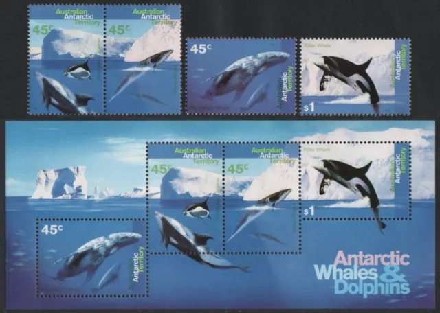 AAT / Austral. Antarktis 1996 - Mi-Nr. 102-105 & Block 1 ** - MNH - Wale / Whale