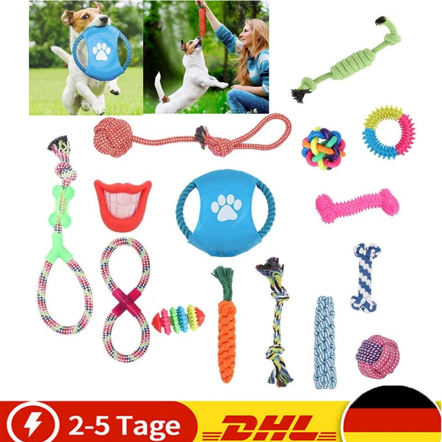 15er Hundespielzeug Set Hund Welpen Kauen Baumwolle Seile Spielzeug für Haustier