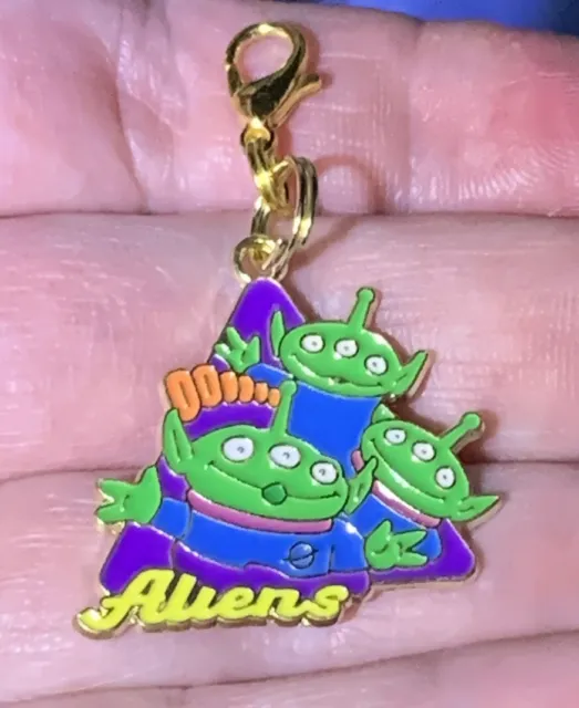 Gold Aliens Little Green Men From Toy Story Charm Zipper Pull & Keychain Add On!