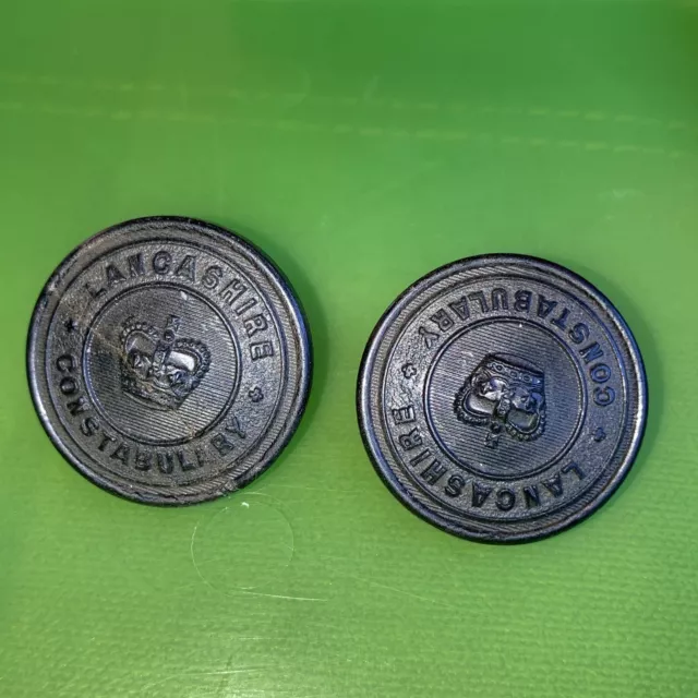 Lancashire Constabulary 25mm Buttons x 2 James Grove & Sons, Halesowen (1063)