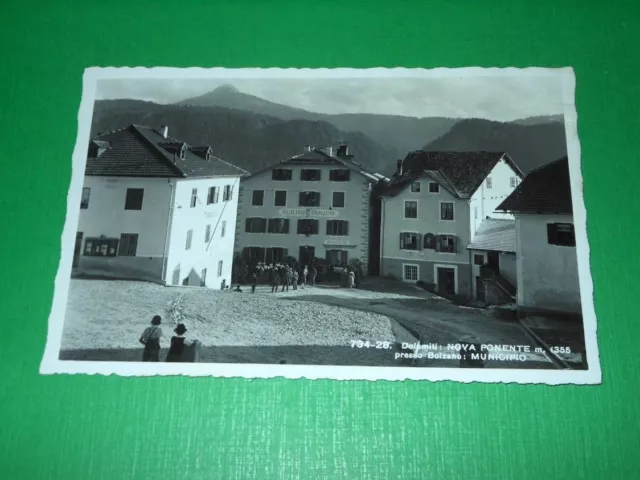 Cartolina Dolomiti - Nova Ponente presso Bolzano - Municipio 1930 ca