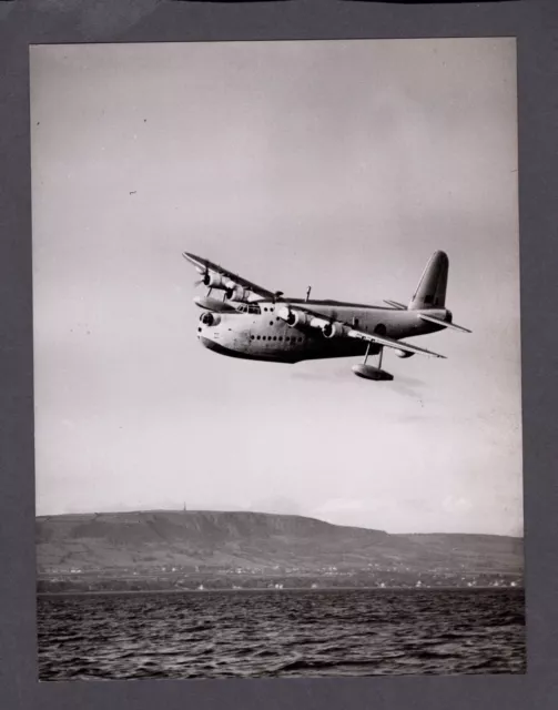 Short Sunderland Flying Boat Large Vintage Photo Raf 1950