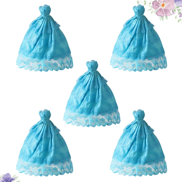 5 Pcs Doll Bridesmaid Dress Doll Bridal Gowns Doll Clothes Accessories