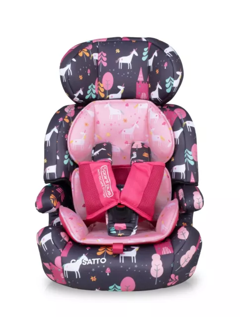 Cosatto Zoomi Car Seat Group 1,2,3 Suitable From 9KG Easy Install Unicorn Land