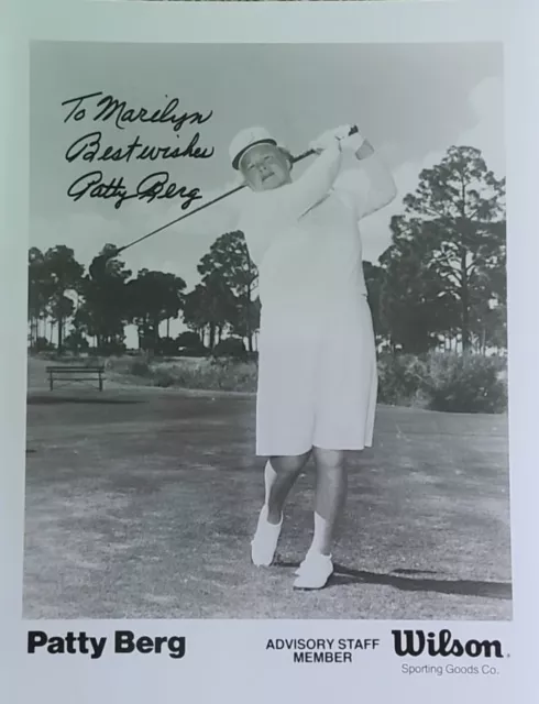 PATTY BERG Signed 8x10 Vintage Wilson Photo LPGA Tour Founding Member HOF