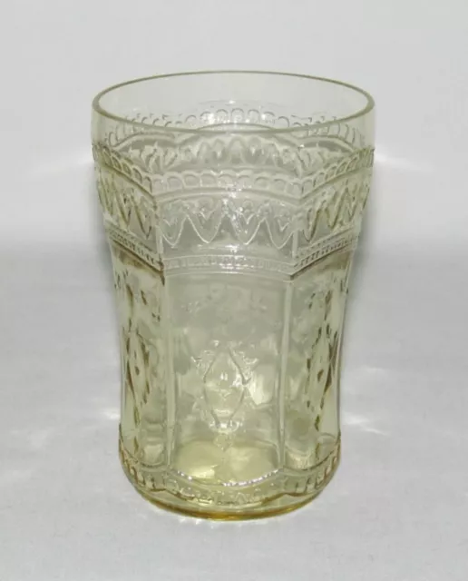 Federal Glass PATRICIAN "Spoke" Amber Flat Water Tumbler