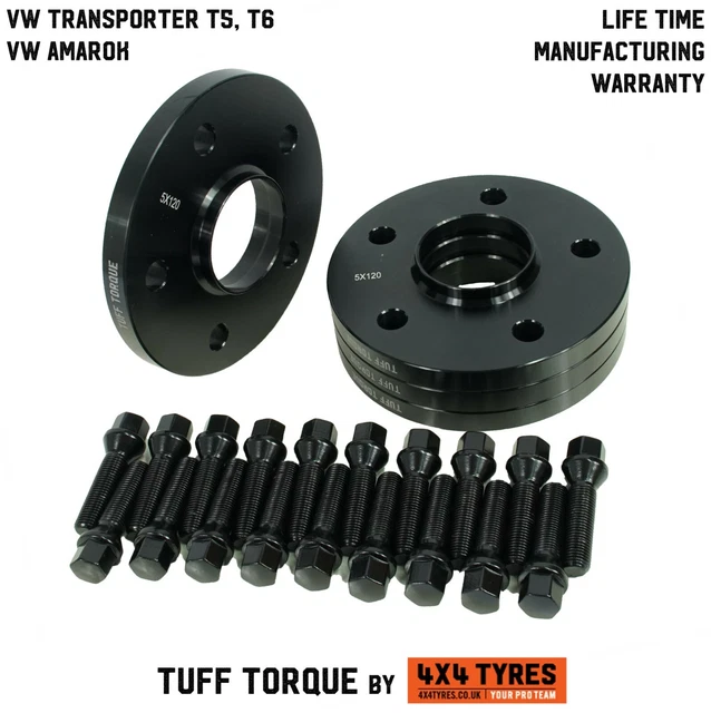 VW TRANSPORTER T5, T6 and VW Amarok 15mm Alloy Wheel Spacers £74.95