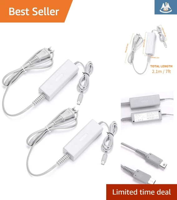 Premium Wii U Gamepad Chargers - Convenient AC Adapter Power Supply (2 Pack)
