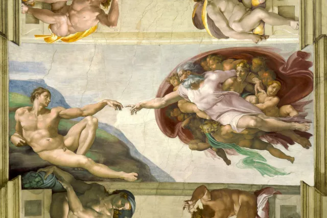 Michelangelo - The Creation of Adam (1511) Photo Poster Painting Art Print