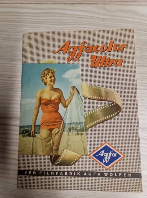 Agfacolor Ultra VEB Filmfabrik Wolfen DDR 1956 Kamera Prospekt××500××