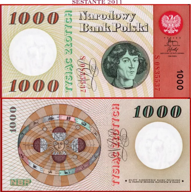 $ POLAND - 1000 1.000 ZLOTICH 29.10. 1965 - P 141 - UNC; free shipping from 100$