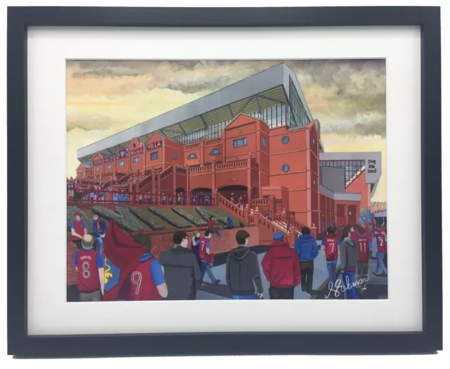 Aston Villa Villa Park Stadium High Quality Framed Art Print. Approx A4.
