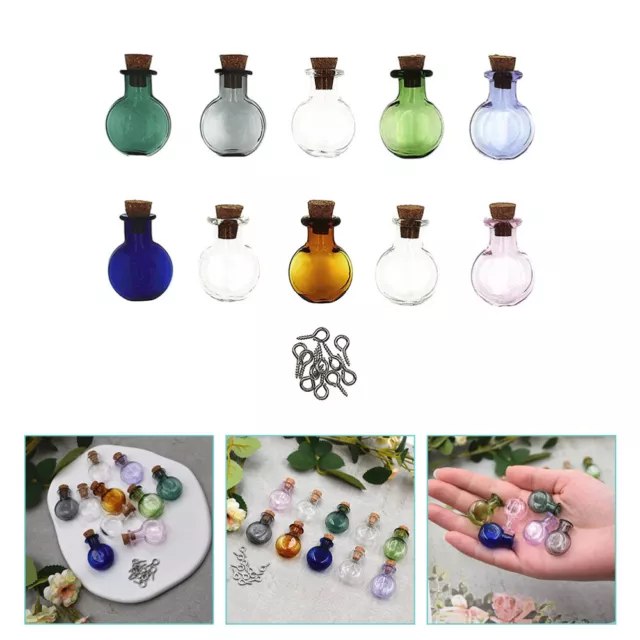 10pcs glass Small Glass Jars DIY Craft Mini Glass Bottles with Cork Stoppers