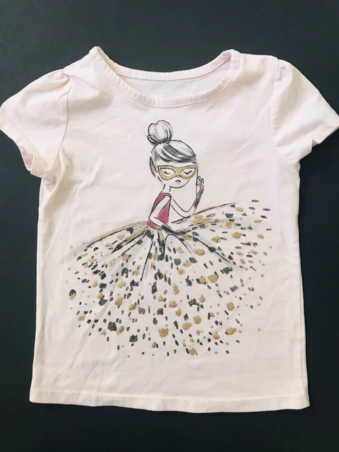 EPIC THREADS Girls Kids Graphic Tee T-Shirt Top Size 6 Pink Short Sleeve Cotton