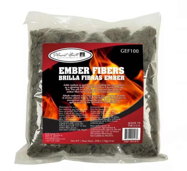 Pleasant Hearth Fireplace Glowing Ember Fiber Pellet Rock Wool [4 oz. Bag]