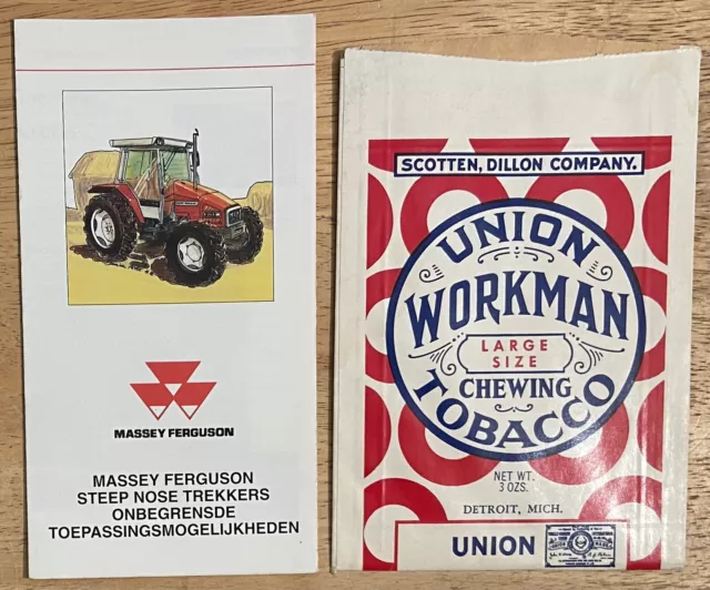Vintage Ephemera Lot - Massey Ferguson Booklet & Union Worman Tobacco Pouch