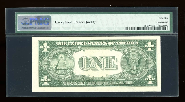 DBR 1935-D $1 Silver STAR Wide Fr. 1613W* PMG 55 EPQ Serial *73735007B 2