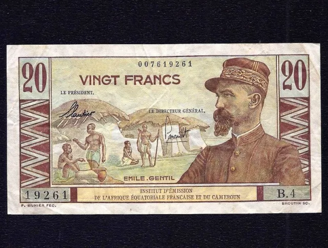 French Equatorial Africa  & Cameroun  20 Francs 1957  P-30  VF