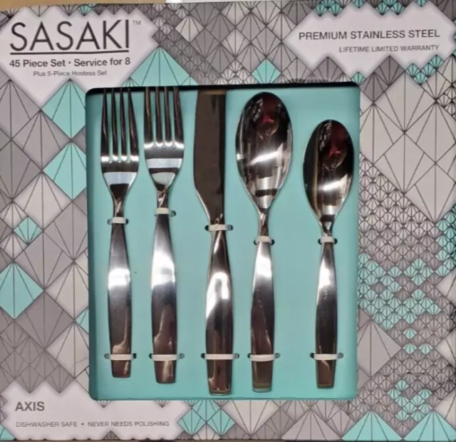 SASAKI AXIS 45 piece set serving for 8 plus 5 piece Hostess set
