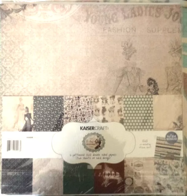 Kaisercraft  Betsy's Couture 12" Scrapbook  paper  -Vintage tones