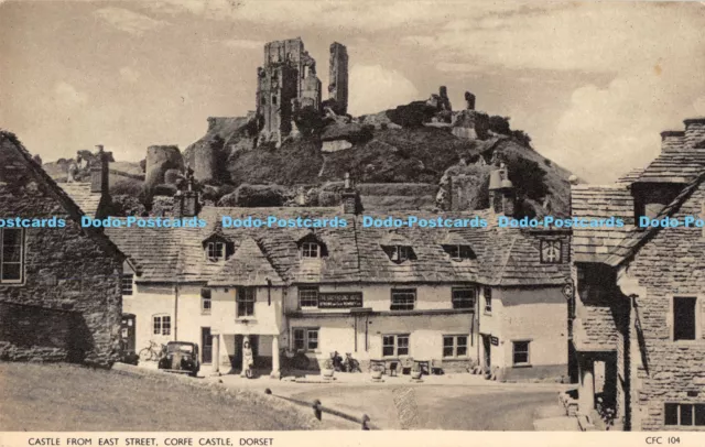 R170702 Castle from East Street. Corfe Castle. Dorset. Jarrold. Crome Series