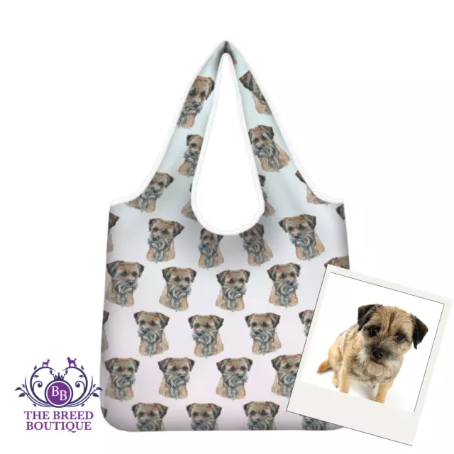 Border Terrier Shopping Bag Reusable Foldable Washable Lovely Gift Idea