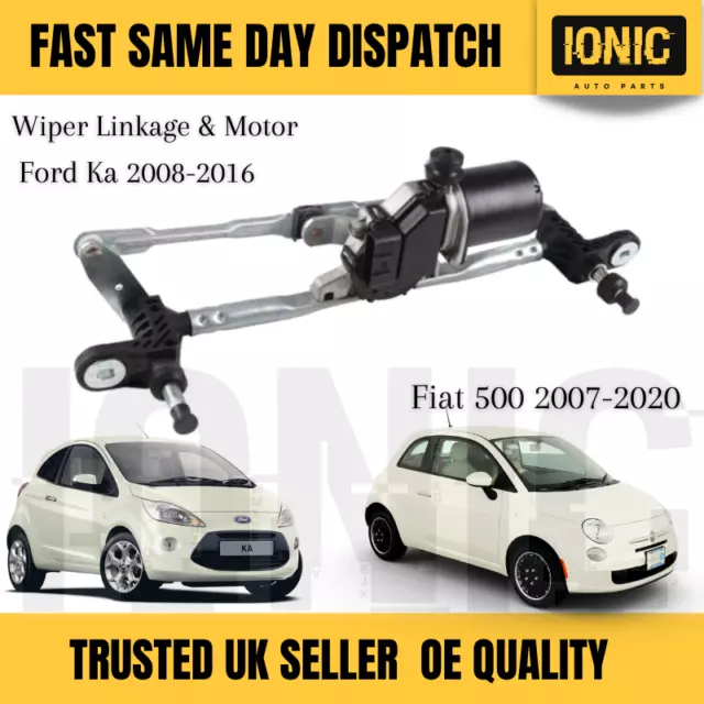 Ford Ka Fiat 500 Front Windscreen Wiper Motor & Linkage 51787566 2008-On