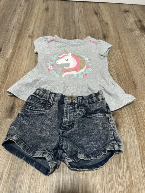 3T Girls Outfit Unicorn Preloved