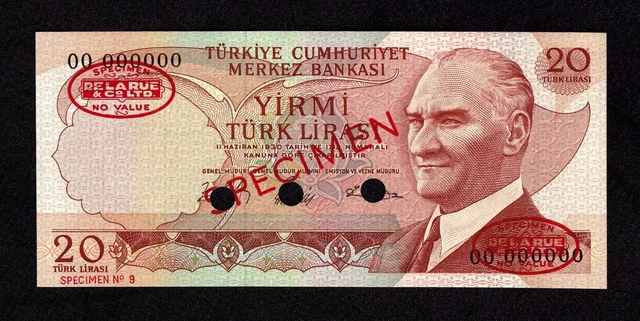 Türkiye Cumhuriyet Merkez Bankasi 20 Türk Lirası 1970 UNC Pick 181s.