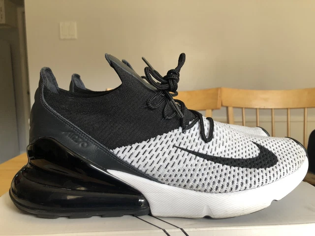 NIKE AIR MAX 270 Flyknit Oreo White Black Sz 10.5 Ao1023 100
