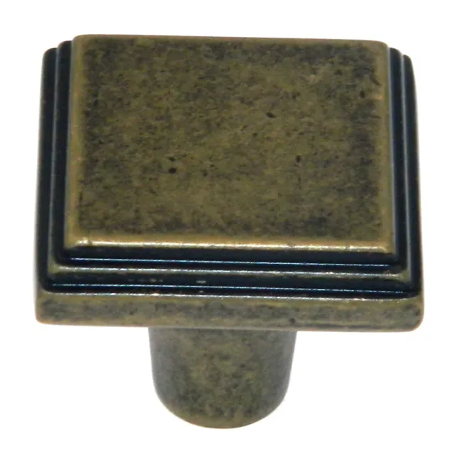 Amerock Manor Weathered Brass 1" Square Cabinet Pull Knob BP26117R2