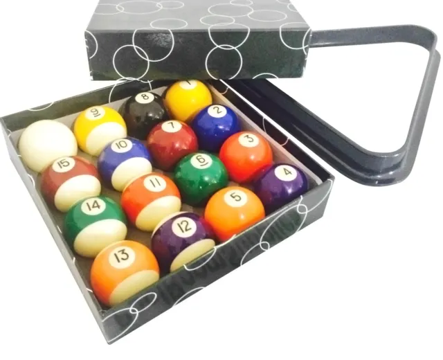Brand New Kelly Pool Balls and Triangle Set 2" inch Standard Size
