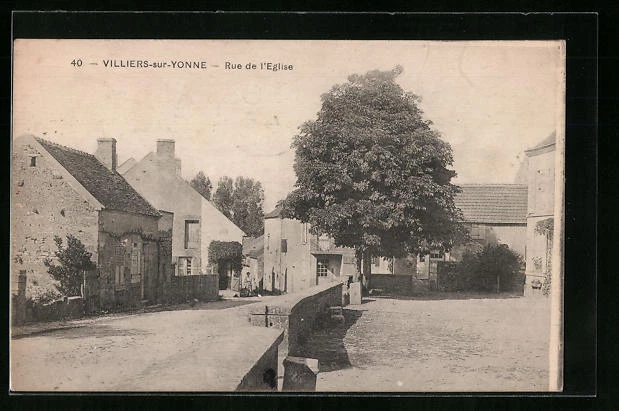 CPA Villiers-sur-Yonne, Rue de l´Eglise 1914