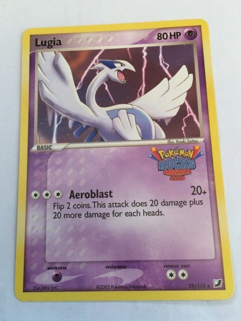 POKEMON GO LEGENDARY! Lugia - Pokemon Rocks America promo card - 29/115 ...