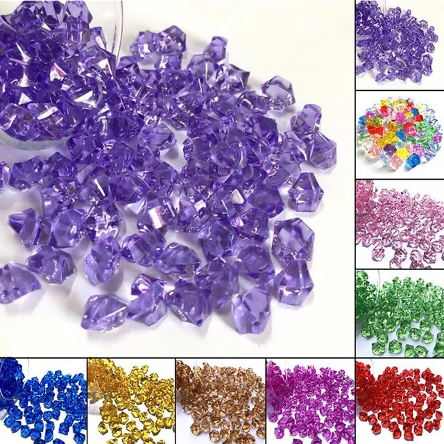 200x Acrylic Plastic Gem Stone Ice Rocks Table Scatter Vase Fish-Tank-Decoration
