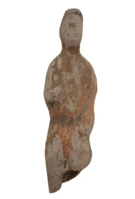 Antique Chinese Han Dynasty Painted Terracotta Figurine - Male Attendant