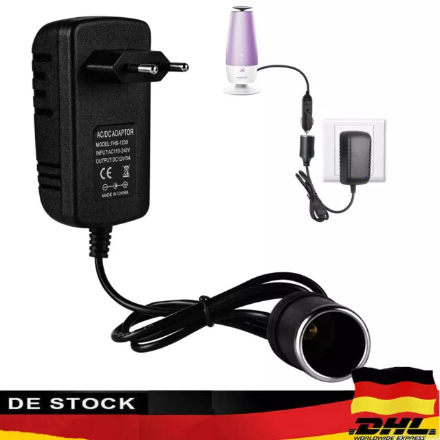 KFZ Netzadapter Spannungswandler 230V auf 12V/2A Netzteil Adapter Stromwandler