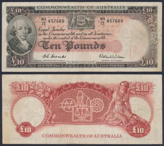 Australia: 1954 QEII £10 10 Pounds Commonwealth Bank Issue