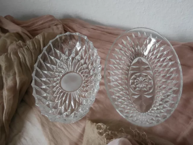 2 Stück Ovale Bleikristall Schalen  Konfekt Schale Erbstücke von Omi