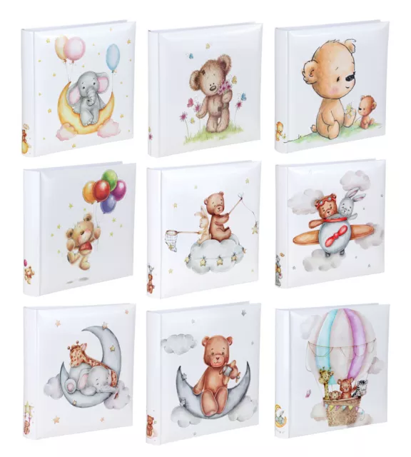 Cat & Bears Fotoalbum 30x30 cm 100 weiße Seiten Baby Kinder Foto Album Fotobuch