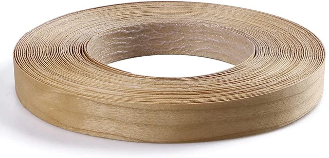 MOLIGOU Cherry Wood Veneer Roll, 3/4”×50’ Plywood Edge Banding Strips, Flexible