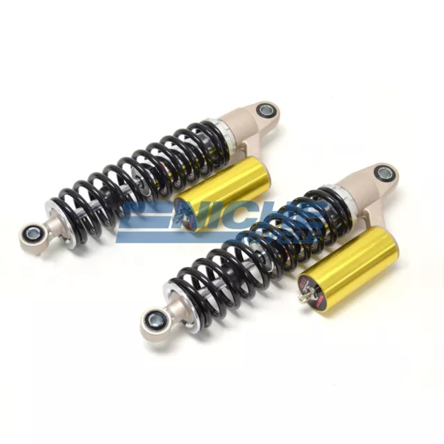 Cafe Race Rear Performance Gas Shocks Reservoir Gold/Black Eye To Eye 325mm