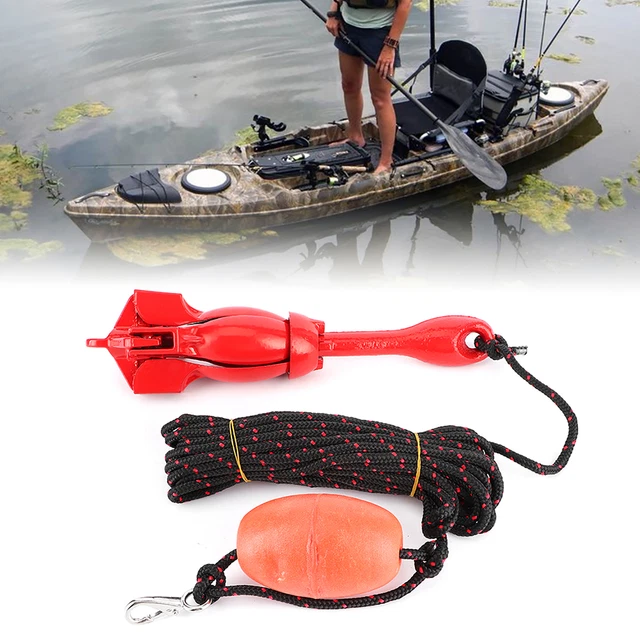 Foldable Anchors Kit 3.5lb/1.5kg Red Universal Stainless Steel Grapnel Fo UK GGM