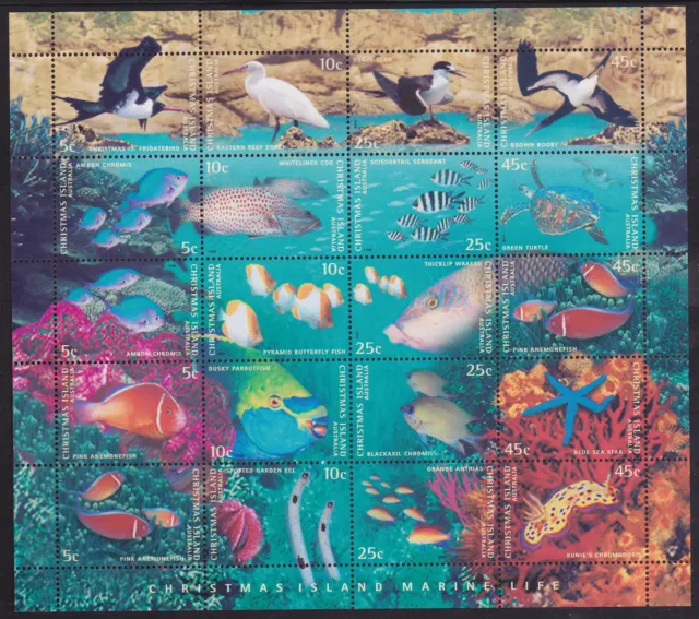 1998 Christmas Island Marine Life - MUH Sheetlet